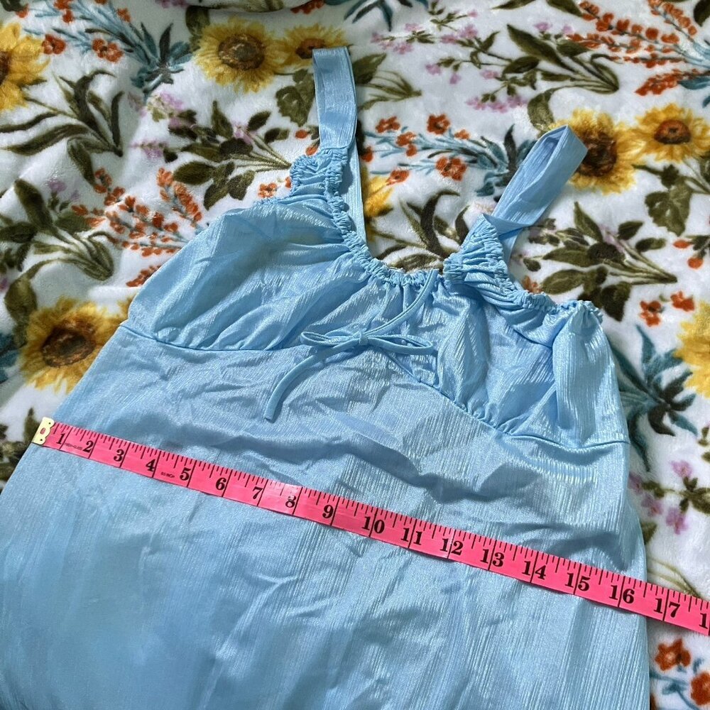 Vintage Slumber Suzy Slip Nightie Nightgown Blue 50s 60s Negligee Lingerie‎ - Picture 9 of 9